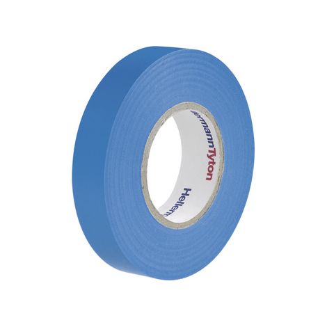 HellermannTyton Lot de 10 rubans isolant 10m larg 15mm bleu, idéal pour travaux électriques et réparations diverses. (1/4)