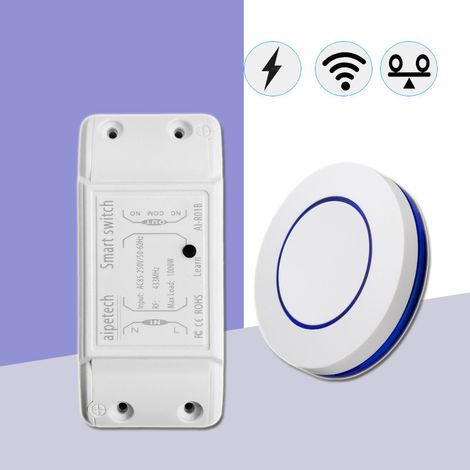 Interrupteur de commande à distance intelligent AC 220V sans fil 433 (1/4)