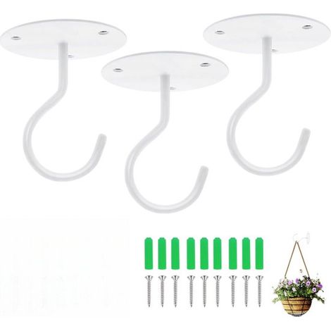 Haken, robuste Metallkonstruktion, Balkonblumenkorbhaken, Pflanzenhänger, 6,5 x 7,5 cm, Kann zum Aufhängen von Vogelfutterhäuschen, Laternen und Windspielen verwendet werden (1/5)