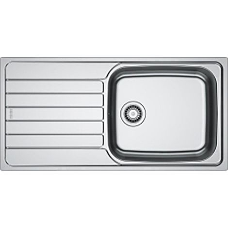 Franke Einbauspüle Spark SKL 611-100 XL, Edelstahl Leinen, Drehknopf Chrom (1/2)