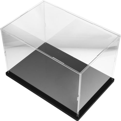 Boîte de Rangement Transparente avec Base Noire pour Figurines Modèle Exposition Anti-poussière Vitrine Présentoir pour Collections et Jouets (1/5)