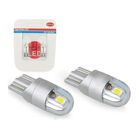 T10 W5w Led Feu de Position Veilleuses 12v 6000K Blanc 168 194 Led Clignotant Pour Ampoule Plaque Feux de Gabarit Voiture Moto (1/5)