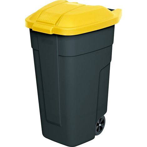 BRB Wertstoffsammler, Inhalt 100 Liter, Korpus anthrazit, Deckel gelb (1/2)