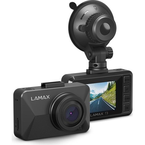 LAMAX T3 Cámara de coche fácil de usar con Full HD real, protección automática de disparo manual, supercondensador duradero, práctico soporte de ventosa, menú alemán (1/5)