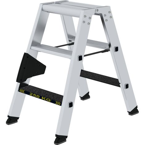 MUNK Stehleiter beidseitig begehbar mit clip-step R13 250kg 3 Stufen (1/5)