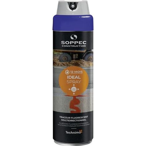 Sprühdose - Baustellenmarkierer fluoreszierend blau multidirektional ideal spray SOPPEC 9-12 Monate - 141819o