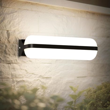 CCYKXA 20-W-LED-Wandleuchte für den Innen- und Außenbereich, nach oben und unten gerichtet, 6500 K, wasserdicht, geeignet für Balkon, Flur, Keller, Garten, WC, Schwarz (1/5)