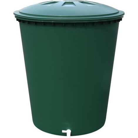 Graf – Récupérateur d'eau de pluie 510L – Couvercle et robinet intégrés – Plastique résistant – Écologique et durable