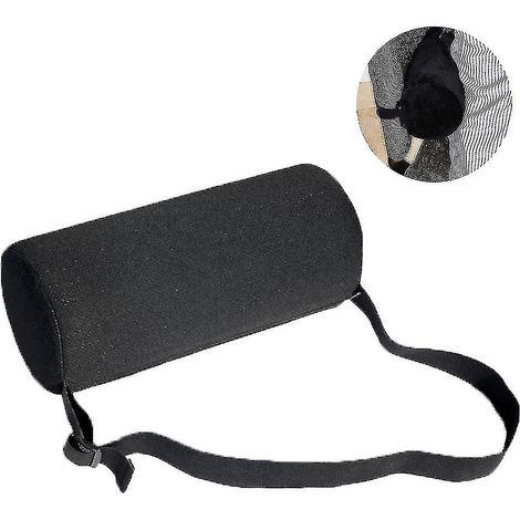 1 Coussin Lombaire Cylindrique pour Chaise Bureau et Siège Auto, Oreiller de Soutien Lombaire, Coussin de Dos pour Voiture (1/4)