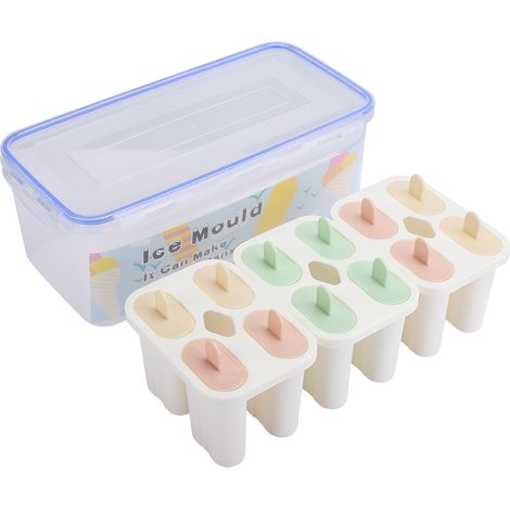 Household PP Ice Cream Mold Sealing Box Kits with Lid DIY Mold Tool Kitchen Utensils3.3L Box with Buckle, 12Pcs Ice Cream Mold (1/5)