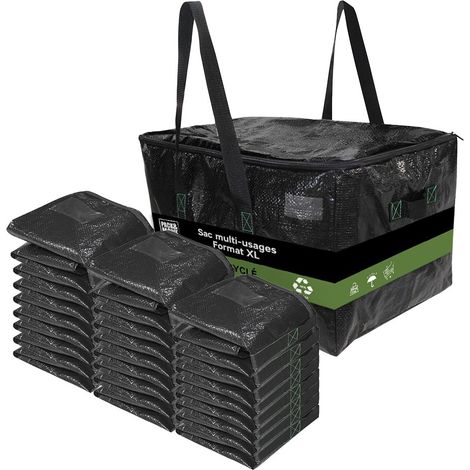 Pack and Move - Lot 24 Sacs Rangement Recylés - 55 x 35 x 30 cm - Poignées solides - Déménagement et Transport - Ultra Résistant - Réutilisable - 55L (1/5)