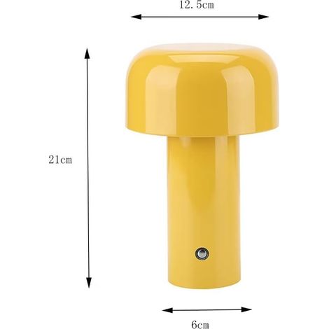 Lampe De Table Champignon - Lampes De Table Sans Fil - Lampe De Bureau LED Rechargeable - 3 Niveaux De Luminosité - Lampe De Bureau Tactile - Rouge (1/5)