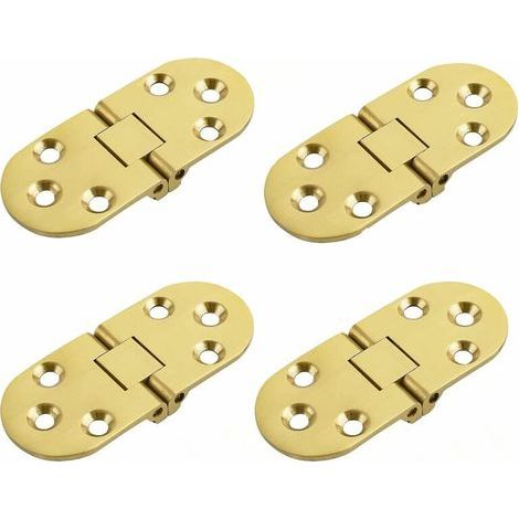 Folding Table Hinges, Foldable Connector, 180-Degree Folding Stainless Steel Furniture Assembly, 2mm Thick, Chrome Finish, Stainless Steel, 4 Pcs or (1/5)
