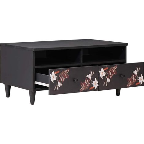 Table basse Table de salon Table de café Multicolore 80 x 54 x 40 cm Bois de mangue massif (1/5)