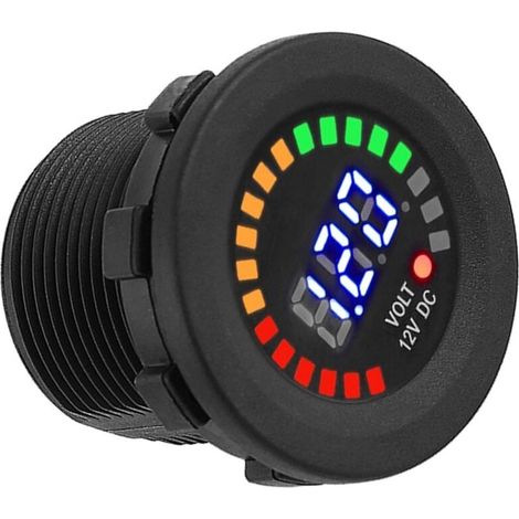 Voltmètre à affichage numérique LED pour moto et voiture, 12 V, étanche, jauge de tension, noir, nouveau (1/5)