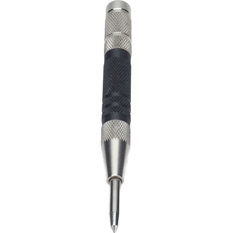 Automatischer Zentrierstempel, Glasbrecher, automatischer Zentrierstempel, 155 mm Holzbearbeitungsstempel, silber-schwarzer Zentrierstempel. (1/5)