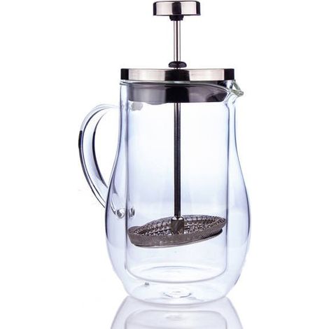 Cafetière à piston en verre à double paroi de 400 ml (1/3)