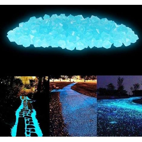 300PCS Pierre Lumineuse,Cailloux Lisses de résine,Pierre Lumineuse Exterieur Décoratives pour Aquariums/Jardin/Allées/Routes (Lac Bleu) (1/5)
