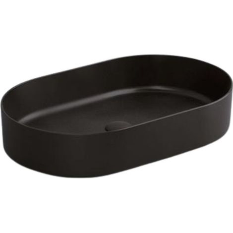 Vasque à poser ovale allongée -52 x 30 cm -Noir mat -NÉRIA (1/4)