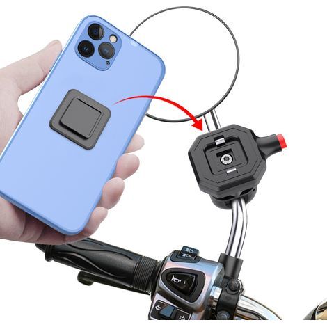 Support Telephone ,Porte Telephone Moto avec Adaptateur Universel,Support de Guidon de vélo Tout-Terrain pour VTT, Scooter, vélo trotinetteélectrique (1/5)