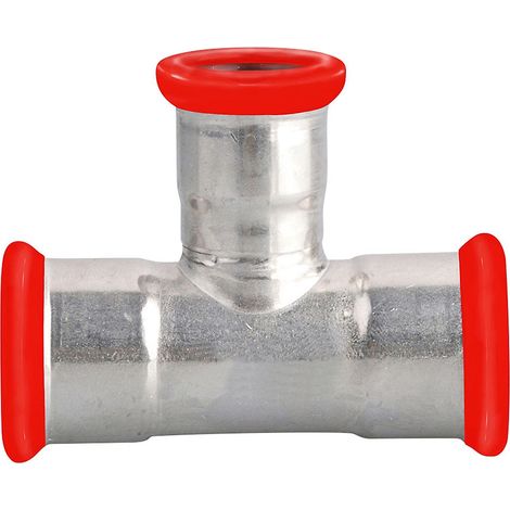 Té inégal électrozingué à sertir SERTIsteel Carbone - Empreinte M Ø54-35-54 mm