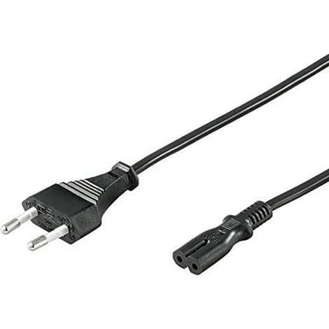 Power cable, 2m, European plug C7, IEC 320, For PC Monitor TV UPS (1/4)