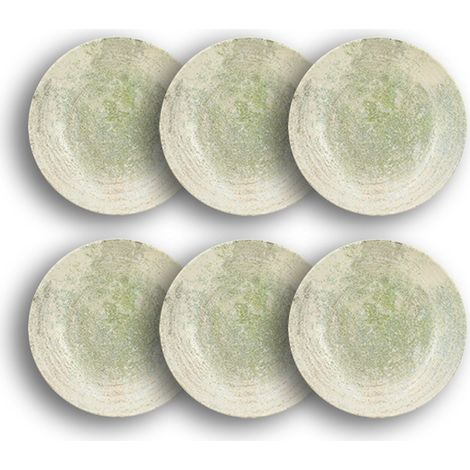 Lot de 6 assiettes creuses en porcelaine 23cm, NATURA (1/4)
