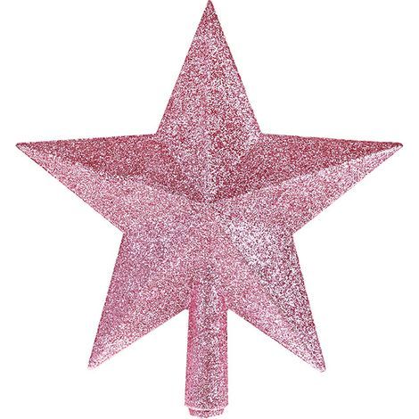 Décoration de sapin de Noël avec étoile scintillante (rose) (1/5)