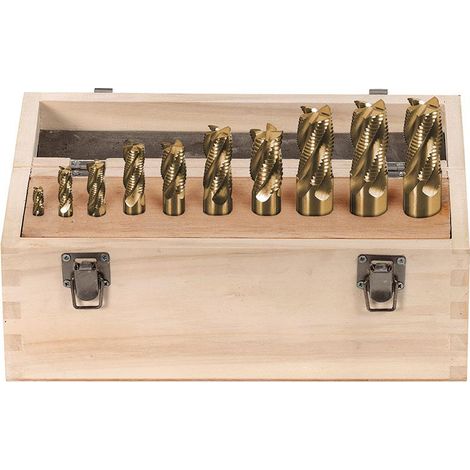 Serie von 20 Stirnfrasern mit 4 Vorschnitten fur Eisen und Metall Fervi f001/10