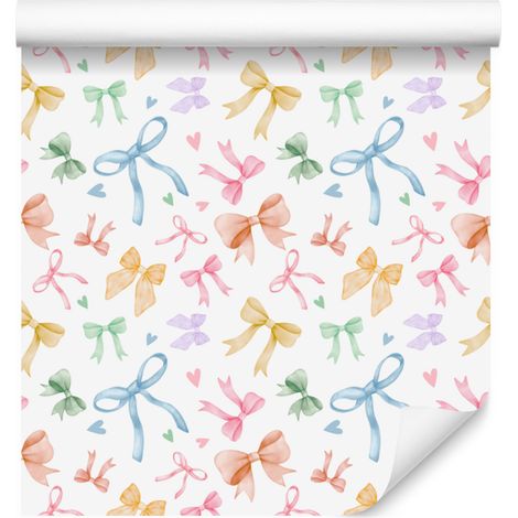 Papel pintado estilo coqueta en blanco y crema para salón y dormitorio, 50x1000 cm. (1/5)