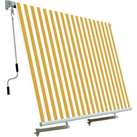 Tenda da sole per balcone con sistema a caduta BIANCO/GIALLO 250x250 cm PAPILLON