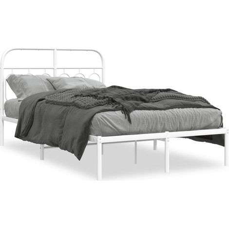 Maison Exclusive - Cadre de lit métal sans matelas et tête de lit blanc 120x190 cm