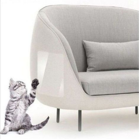 2PCS Film protection transparent, autocollant anti-griffe chat, PVC durable, pour canapé chaise mur, 15x40cm (1/5)
