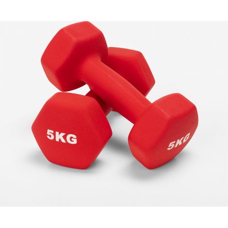 Coppia 2 x 5kg manubri pesetti palestra e fitness in vinile Megara