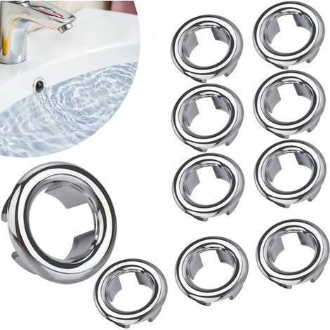 Anillo de rebosadero, 10 piezas, roseta de rebosadero para lavabo, anillo de rebosadero para lavabo, anillo de rebosadero para lavabo (1/5)