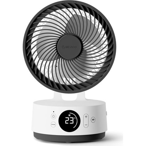 Ventilador circulador de aire de escritorio con batería Meaco MeacoFan Sefte 6, ventilador portátil silencioso para hogar y oficina, compacto, blanco