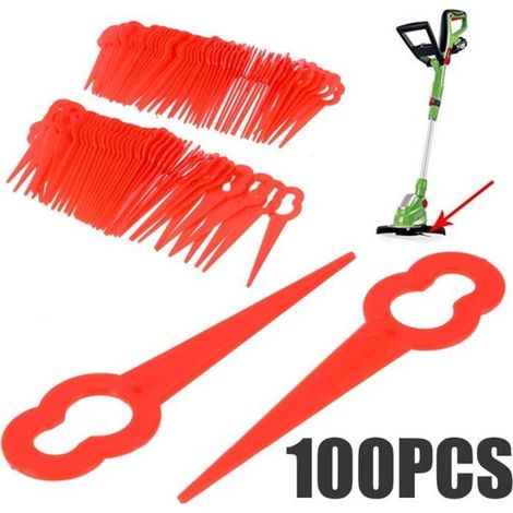 Lot de 100 Lames en Plastique pour Coupe Bordure Florabest Gros Trou 12mm Petit Trou 7mm (1/4)