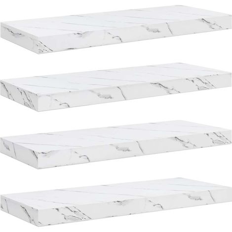 Estante de pared con almacenamiento 4 pcs Mármol 60 x 23 x 4 cm vidaXL