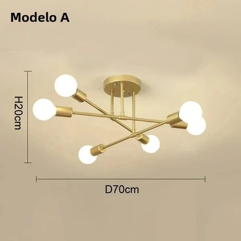 Minimalistische skandinavische LED-Pendelleuchte für Schlaf- und Wohnzimmer in Schwarz und Gold, verstellbare Beleuchtung (1/5)