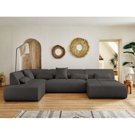 Onyx – 7-sitzer wohnlandschaft links – aus stoff - dunkelgrau (1/5)