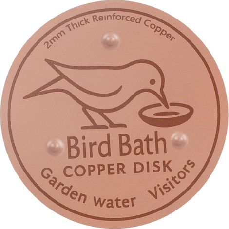 Disque de Nettoyage pour Bain d'oiseaux en Cuivre, 10cm, avec Support Triple Pointe pour Purification de l'eau en Toutes Saisons Abreuvoirs et Bols D'extérieur (1/5)
