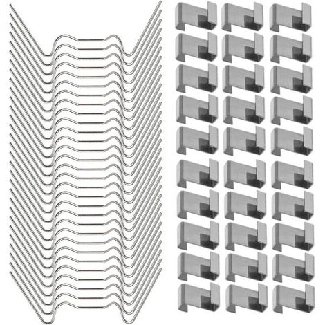 100pcs Glass Clips, Stainless Steel Greenhouse Window Clips Glass Fixing (1/5)
