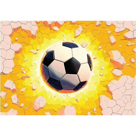 Papier peint mural ballon football 3D enfant intissé grand format design intérieur chambre enfant pas cher 250x175 cm (1/5)