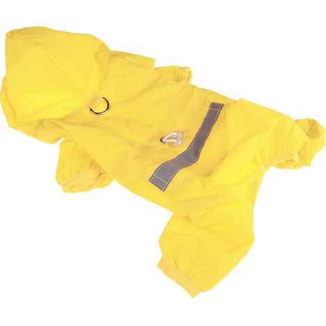 Imperméable chien taille S, manteau de pluie chiot avec capuche, veste chien réfléchissante étanche, textile doux respirant, vêtement chien chat petite race, protection pluie animal (1/4)