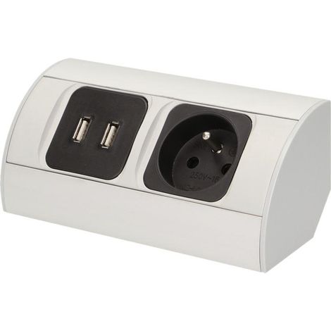Toma de corriente para mueble bajo armario 230 V + 2 USB - OR-AE-1310