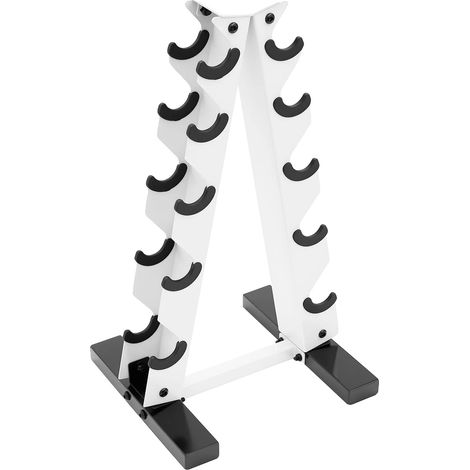 Supporto per bilanciere, design salvaspazio a forma di A, struttura in acciaio resistente, BIANCO (1/2)