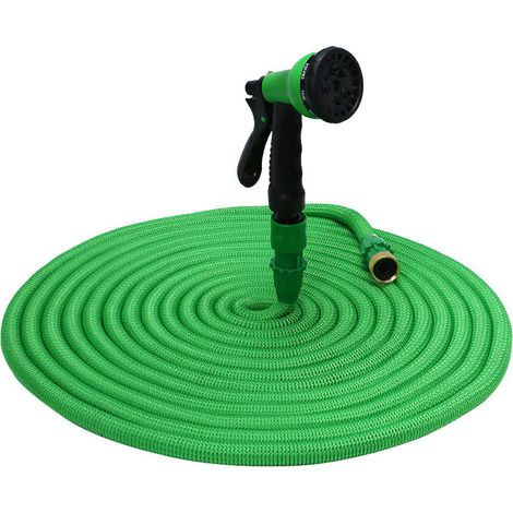 Tuyau d'arrosage extensible (15 m) Magic Hose avec pistolet d'arrosage multifonction 7 pièces