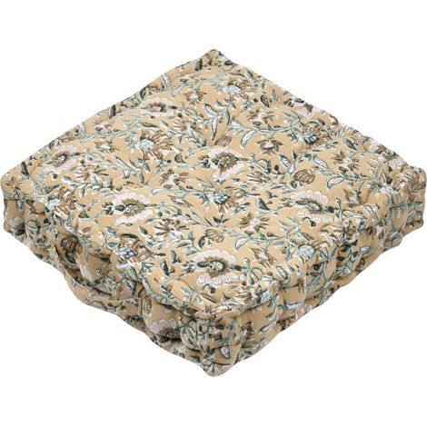 Coussin de sol fleuri coton 40 cm