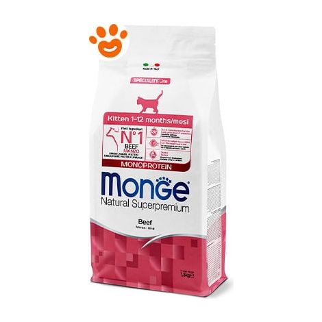 Monge Natural Superpremium Kitten con Manzo  - Monge Natural Superpremium Kitten con Manzo - Sacco Da 1,5 Kg