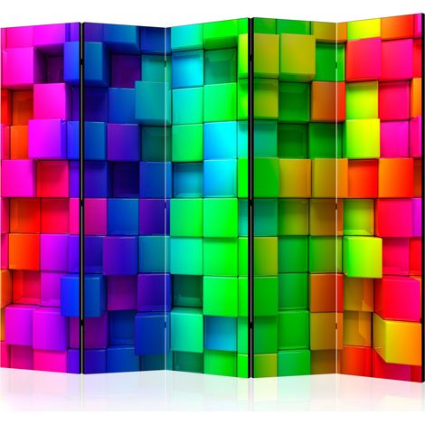 Paravento - Colourful Cubes II [Room Dividers] - 225x172 (1/4)